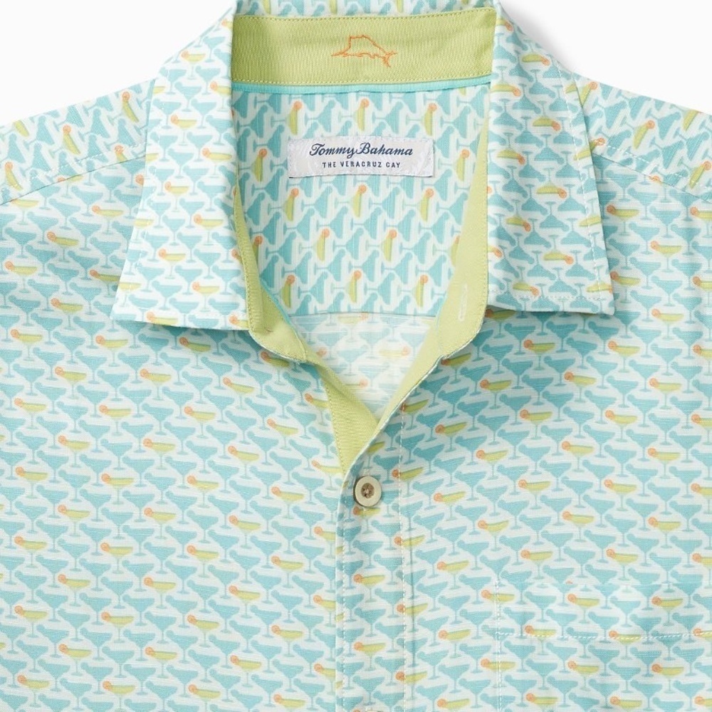 Tommy Bahama Men's Veracruz Cay Cocktail Mixer Short-Sleeve Shirt EUC - Picture 2 of 7